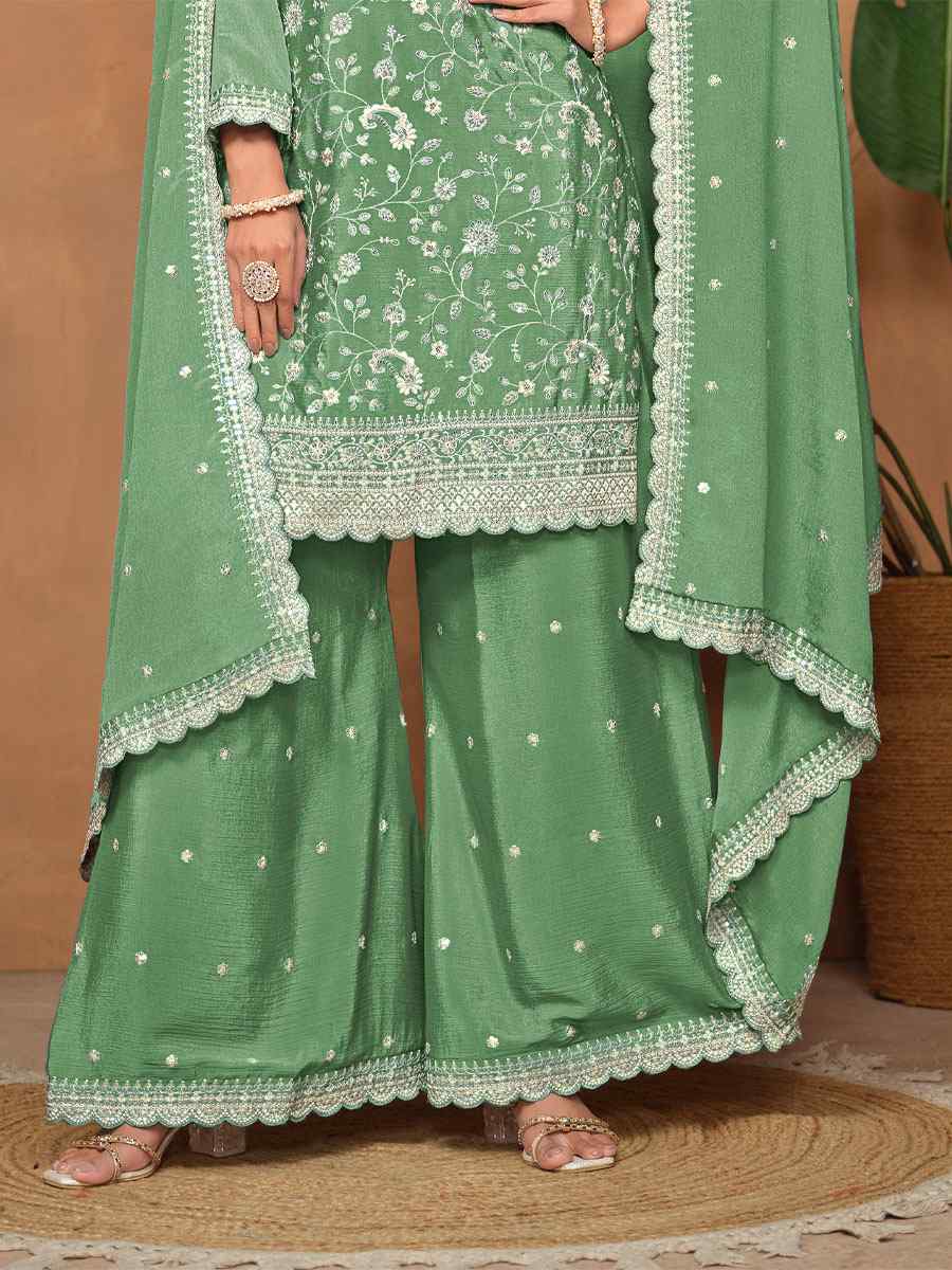 Pista Chinon Embroidered Festival Wedding Palazzo Pant Salwar Kameez