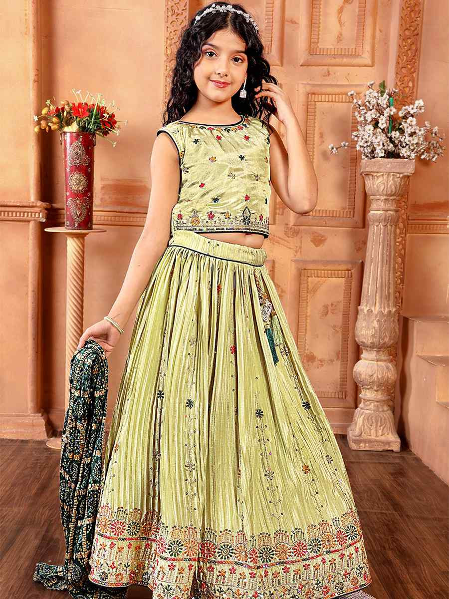 Pista Chinon Embroidered Wedding Festival Lehengas Girls Wear