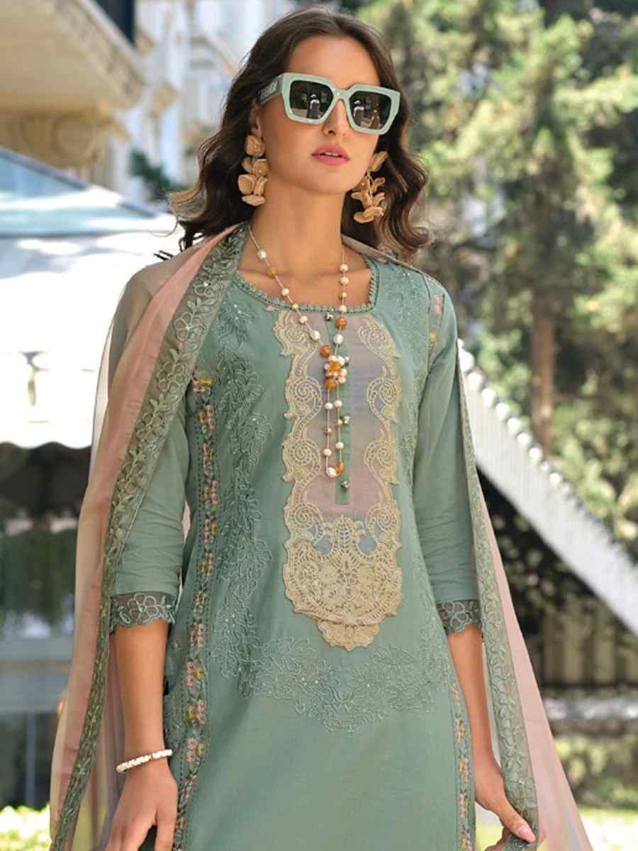 Pista Cotton Embroidered Festival Casual Ready Pant Salwar Kameez