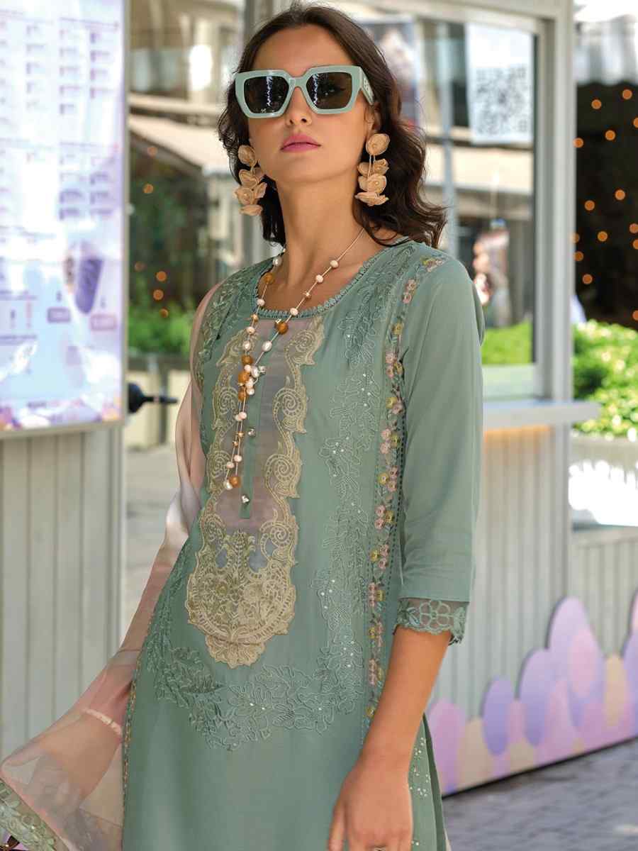 Pista Cotton Embroidered Festival Casual Ready Pant Salwar Kameez