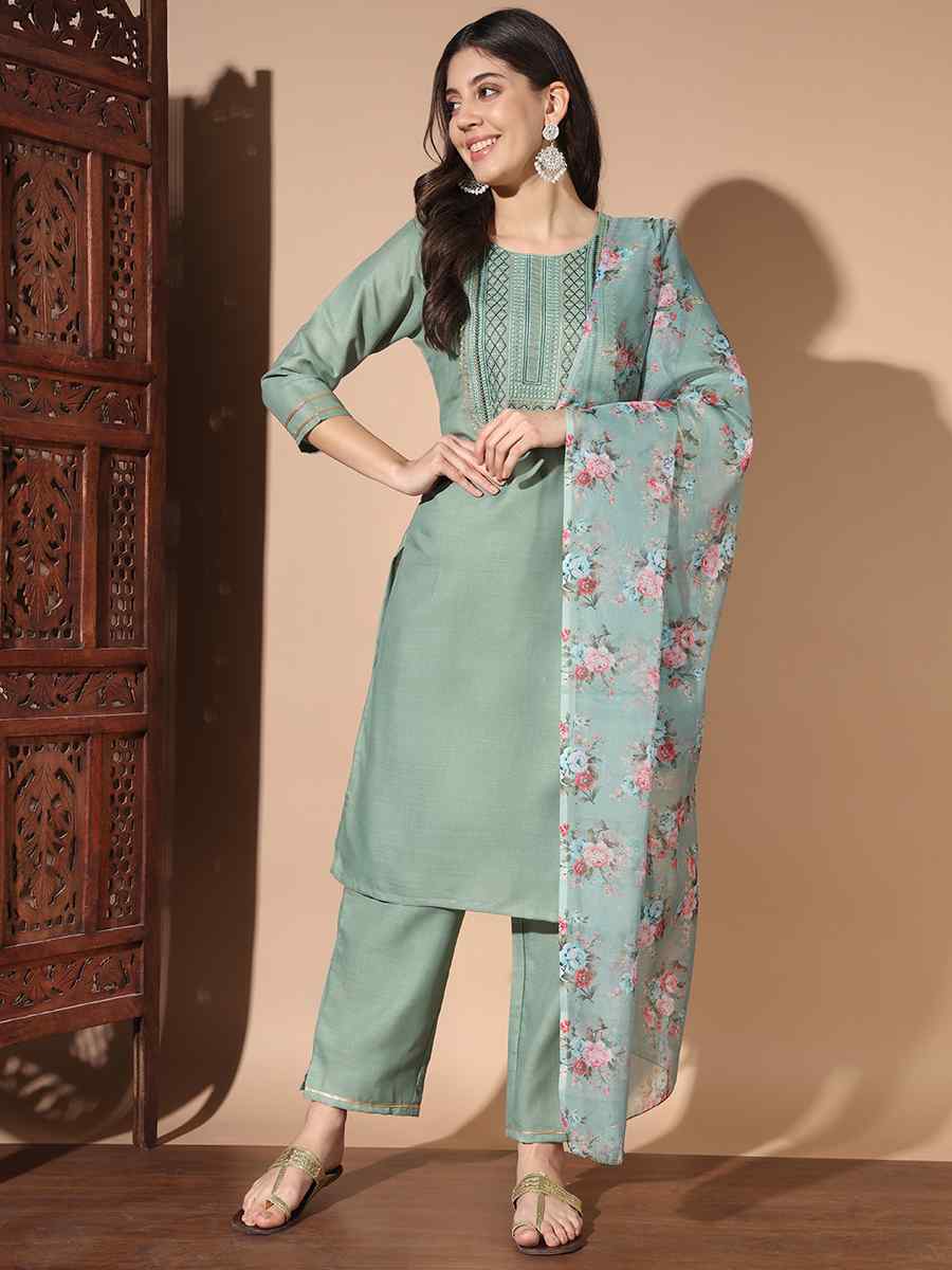 Pista Cotton Printed Festival Casual Ready Pant Salwar Kameez