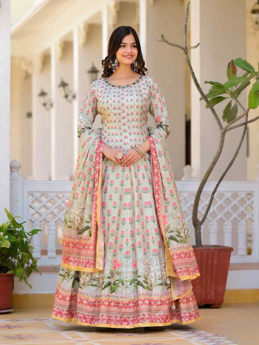 Pista Dola Silk Printed Festival Casual Gown