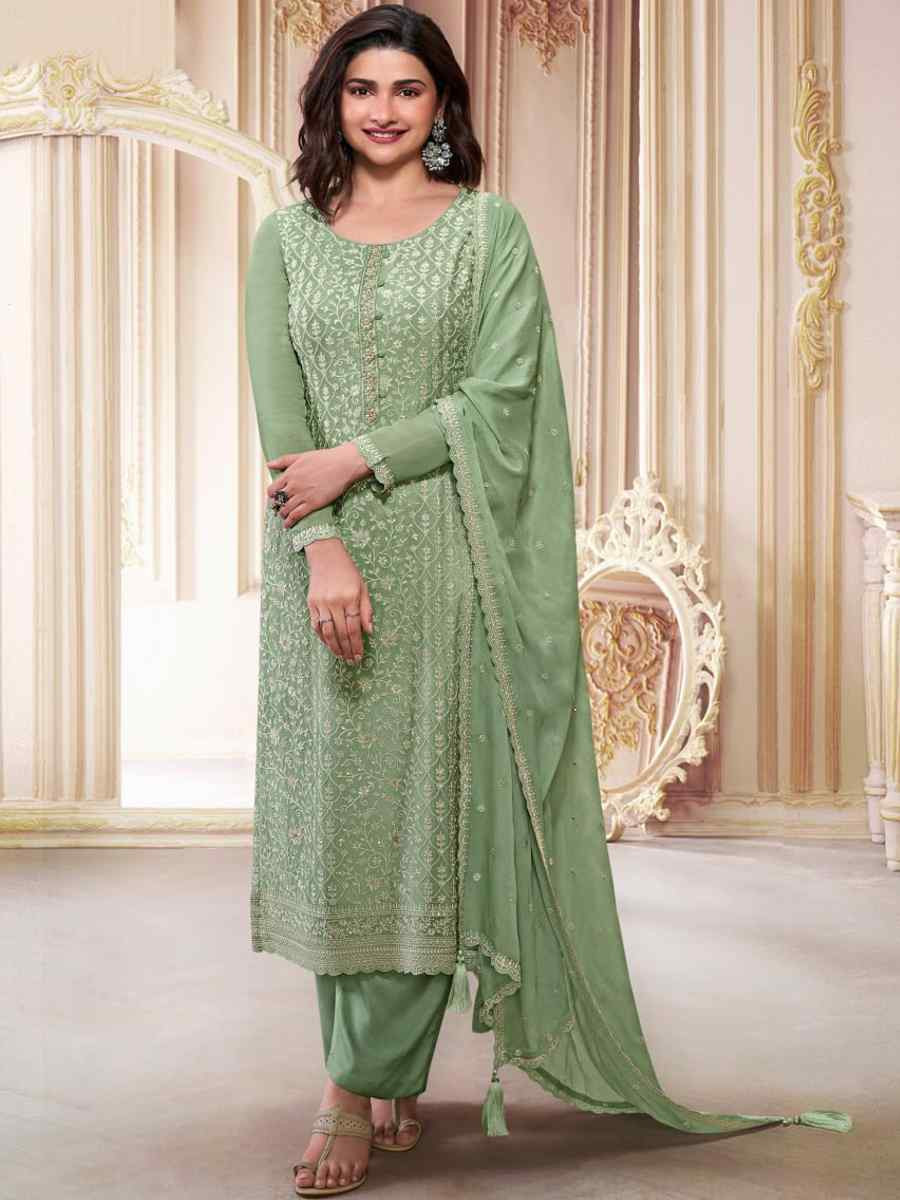 Pista Heavy Chinon Silk Embroidered Festival Casual Pant Salwar Kameez