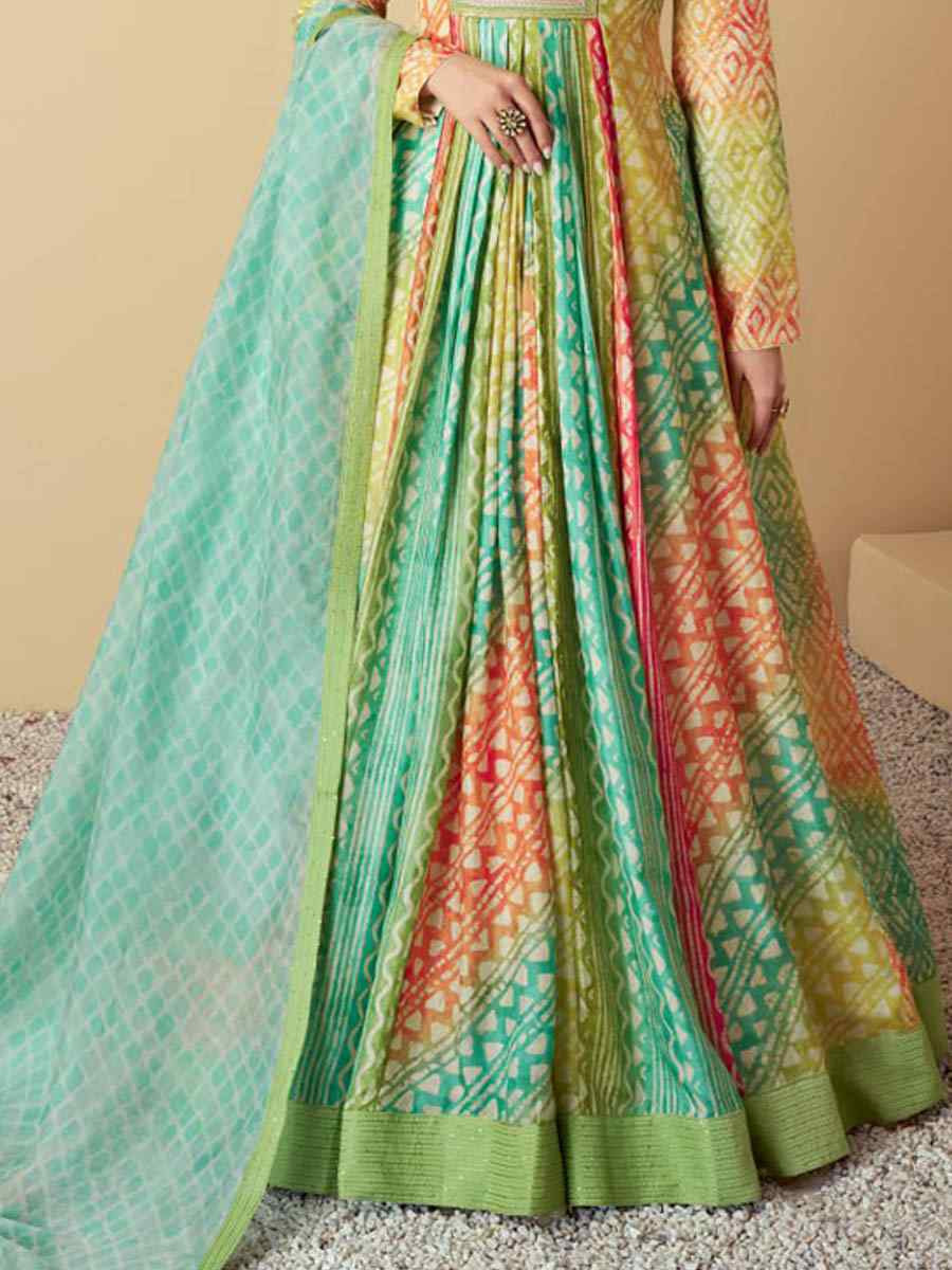 Pista Heavy Muslin Printed Festival Casual Gown