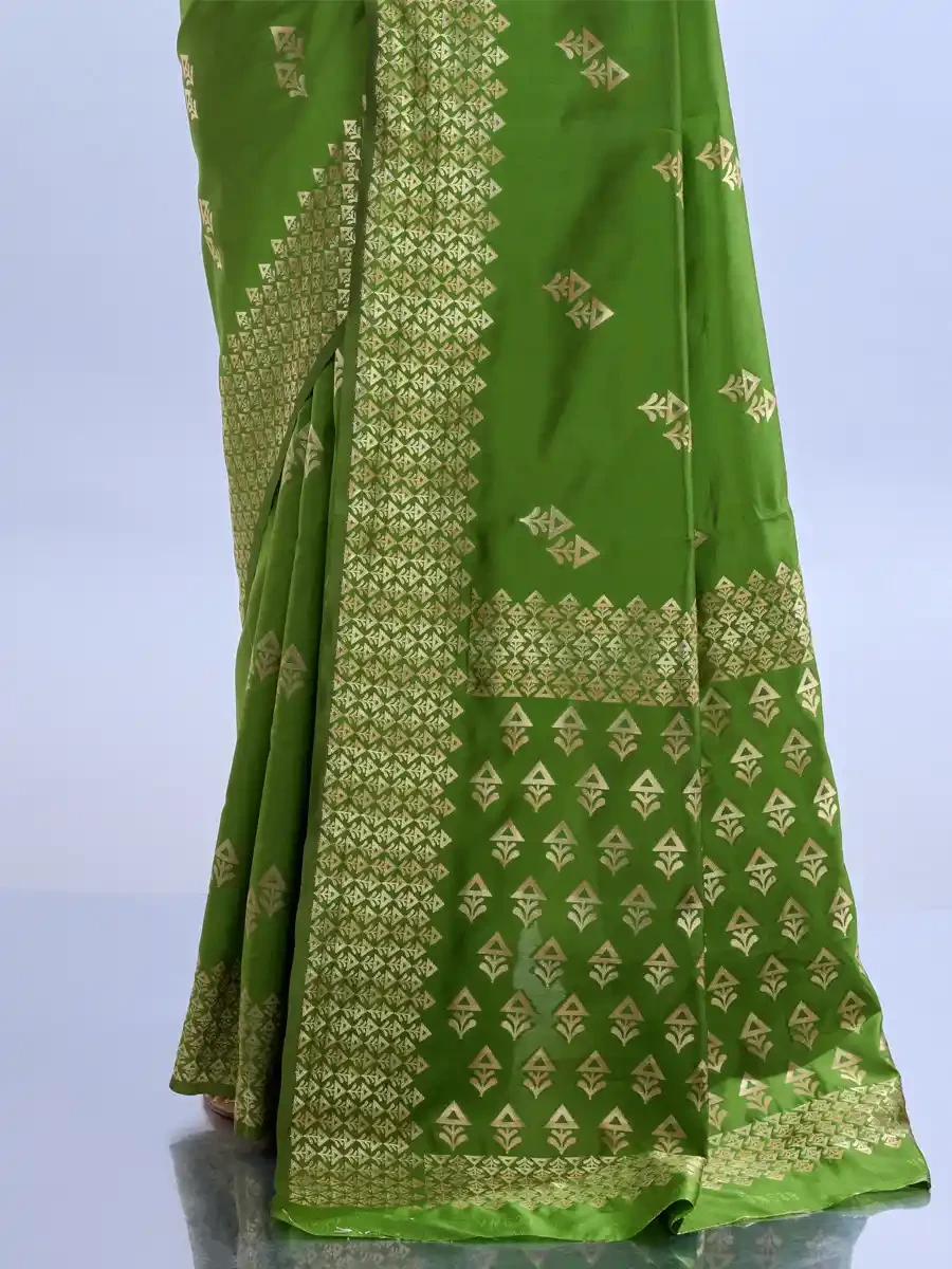 Pista Litchi Kota Silk Handwoven Festival Wedding Heavy Border Saree