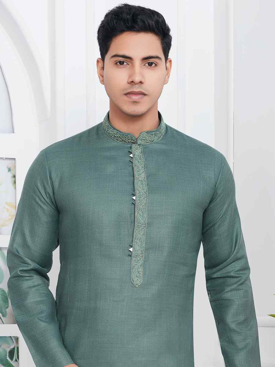 Pista Premium Linen Cotton Plain Festival Casual Kurta