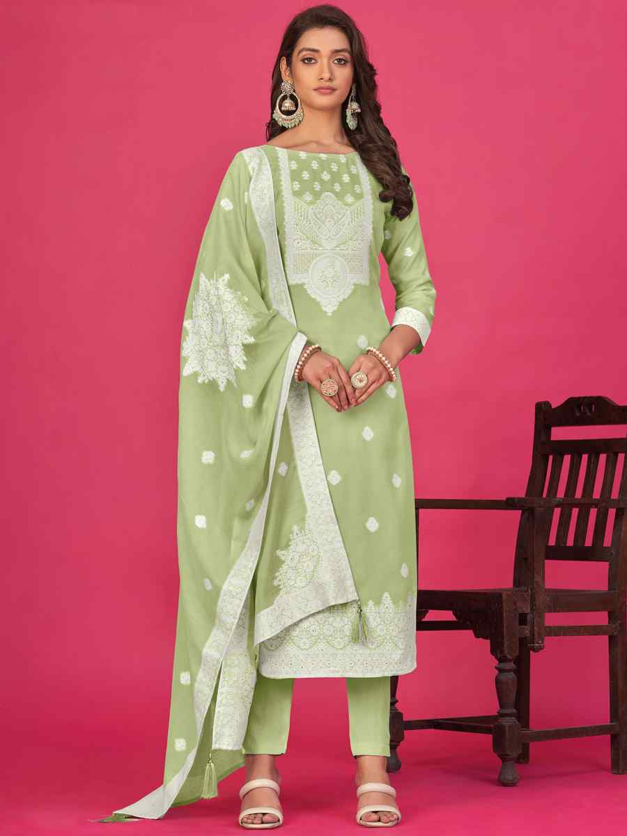 Pista Pure Jacquard Embroidered Casual Festival Pant Salwar Kameez