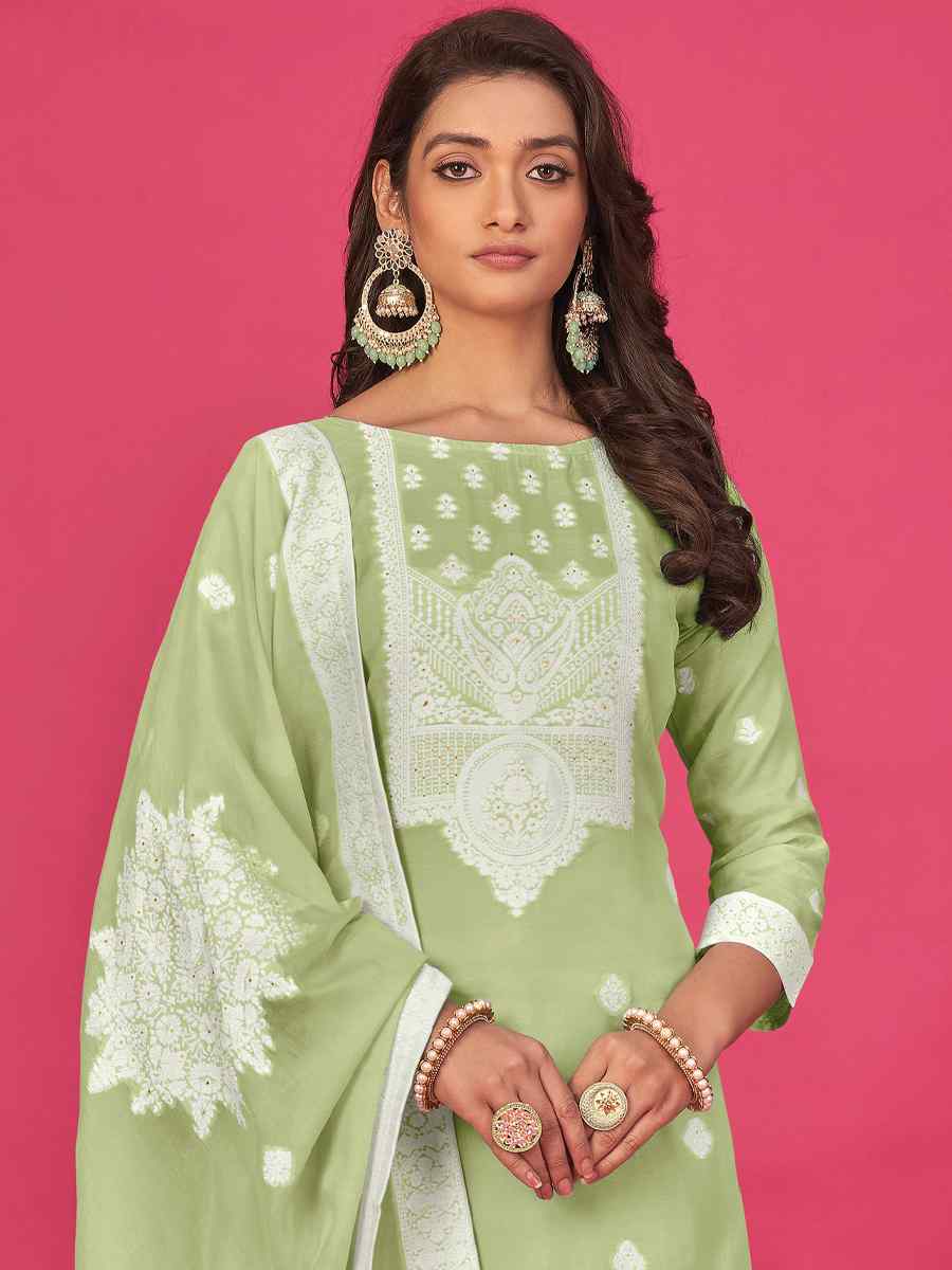 Pista Pure Jacquard Embroidered Casual Festival Pant Salwar Kameez