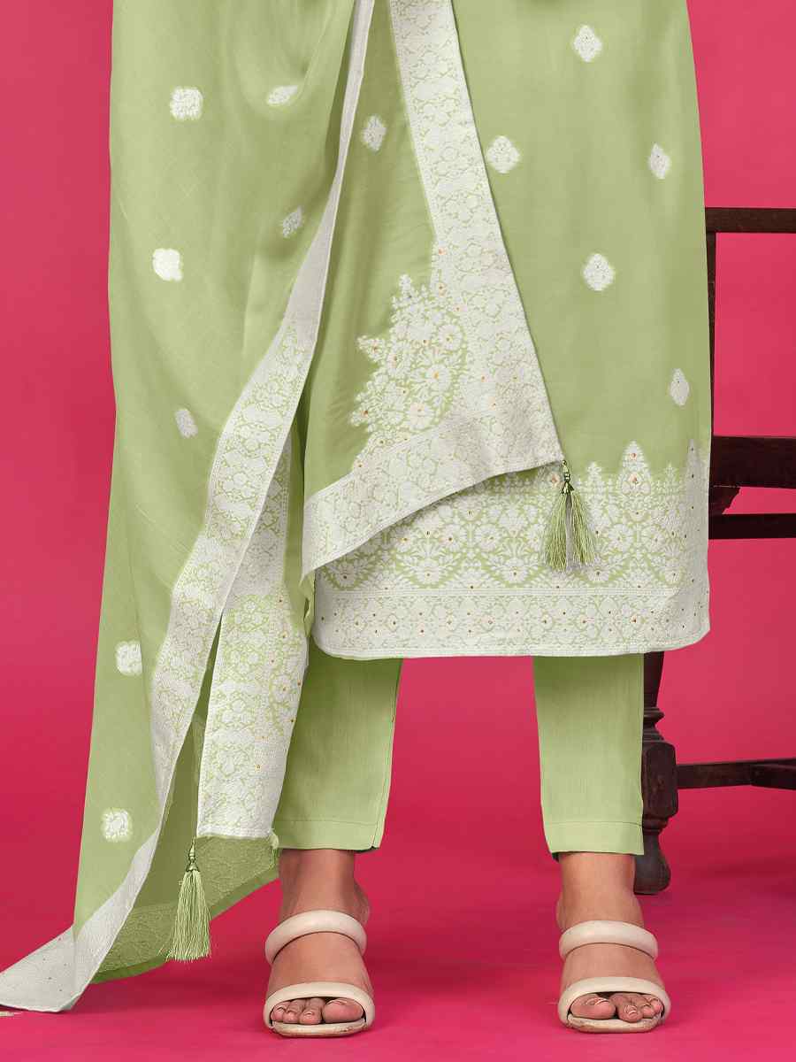 Pista Pure Jacquard Embroidered Casual Festival Pant Salwar Kameez