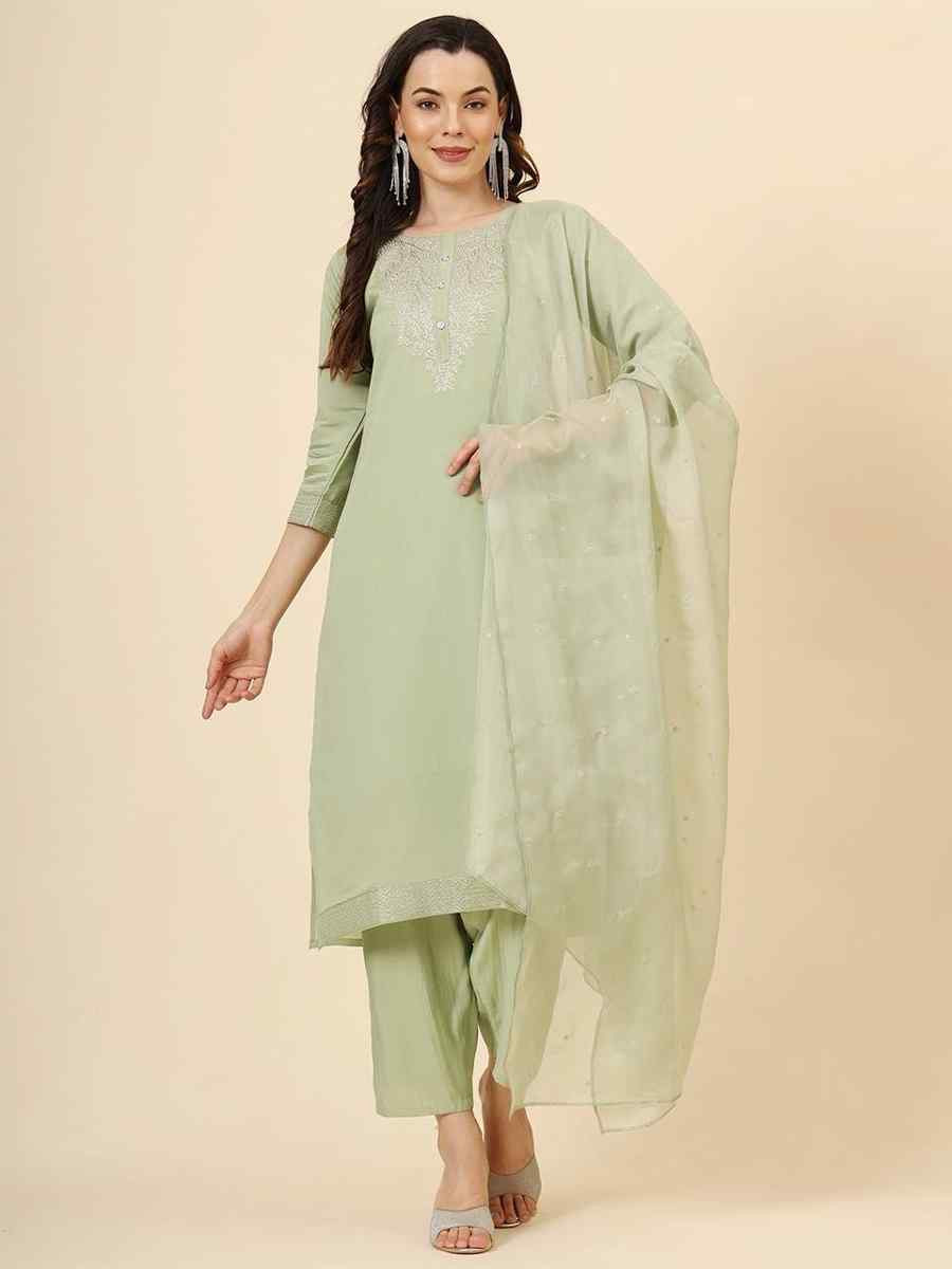 Pista Roman Muslin Silk Embroidered Festival Casual Ready Pant Salwar Kameez