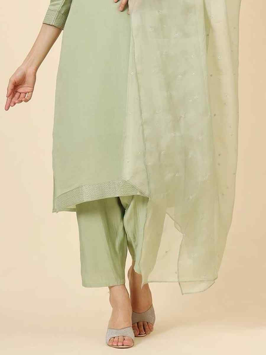 Pista Roman Muslin Silk Embroidered Festival Casual Ready Pant Salwar Kameez