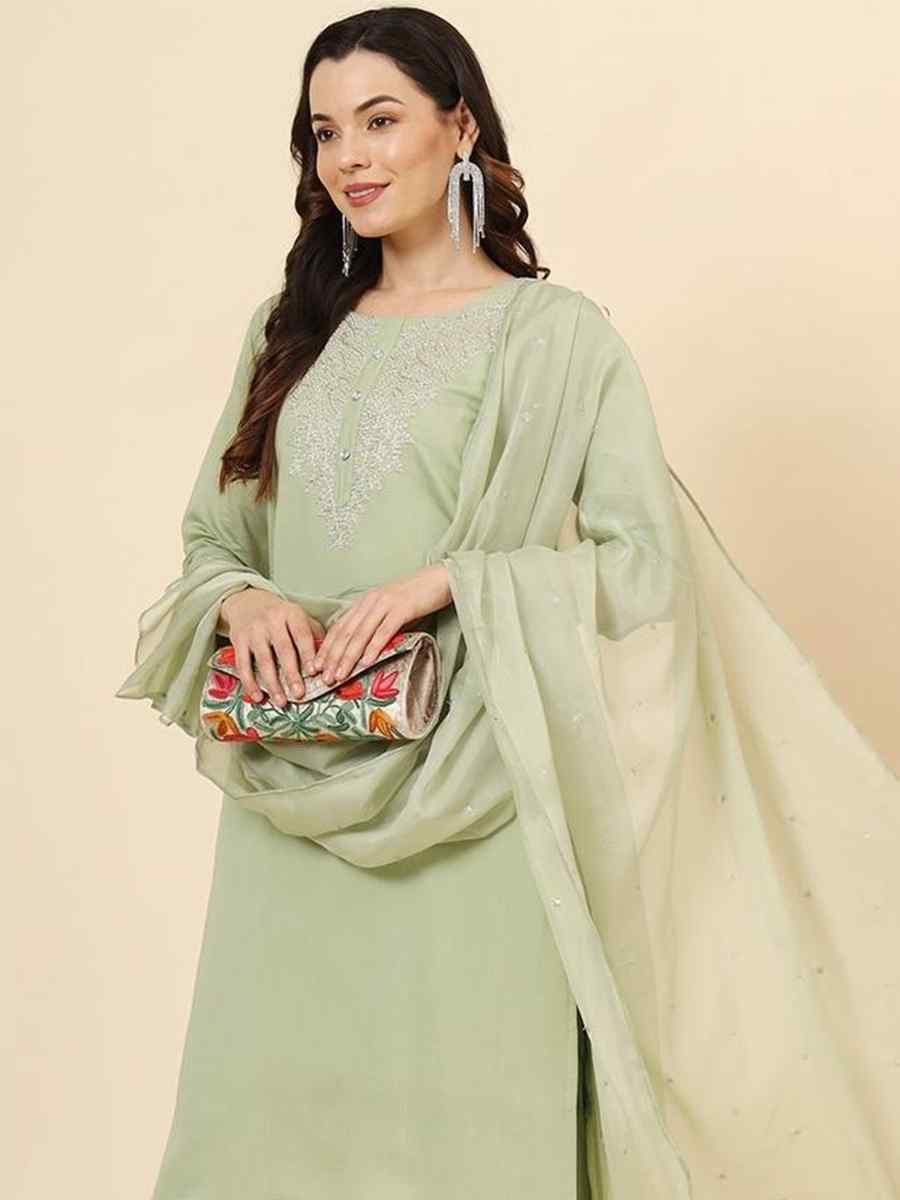 Pista Roman Muslin Silk Embroidered Festival Casual Ready Pant Salwar Kameez