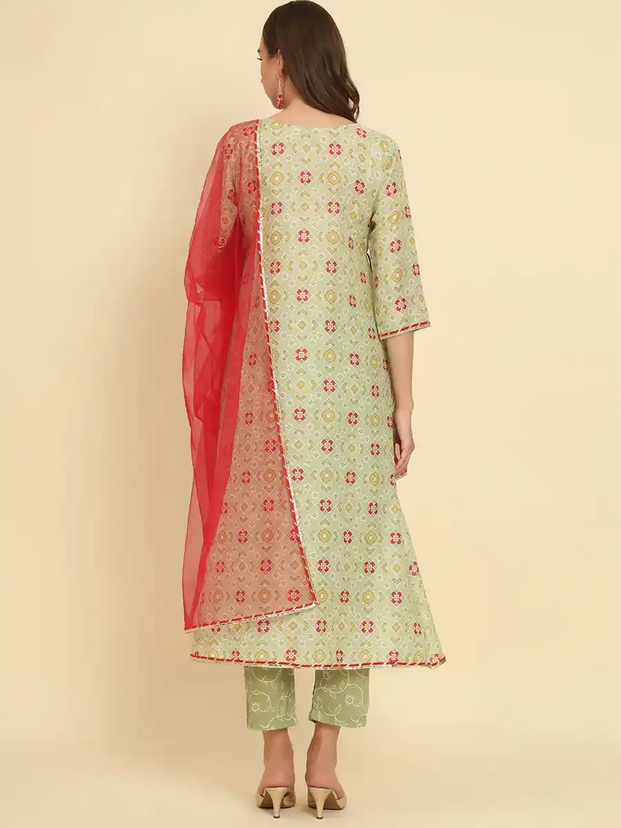 Pista Viscose Rayon Printed Festival Casual Ready Pant Salwar Kameez