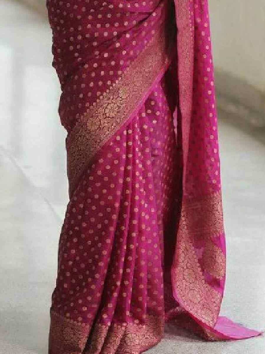 Purple Banarasi Soft Silk Handwoven Festival Wedding Heavy Border Saree