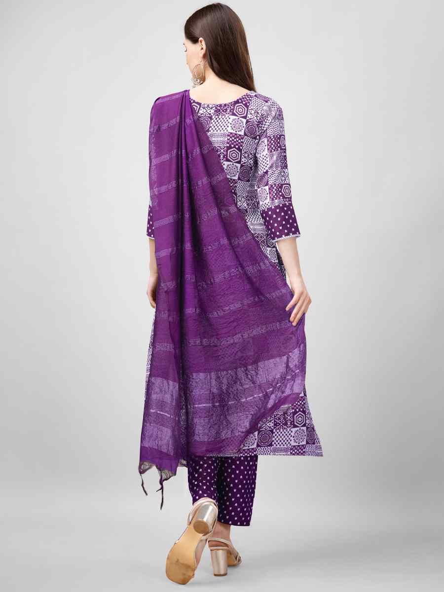 Purple Rayon Embroidered Festival Mehendi Ready Pant Salwar Kameez