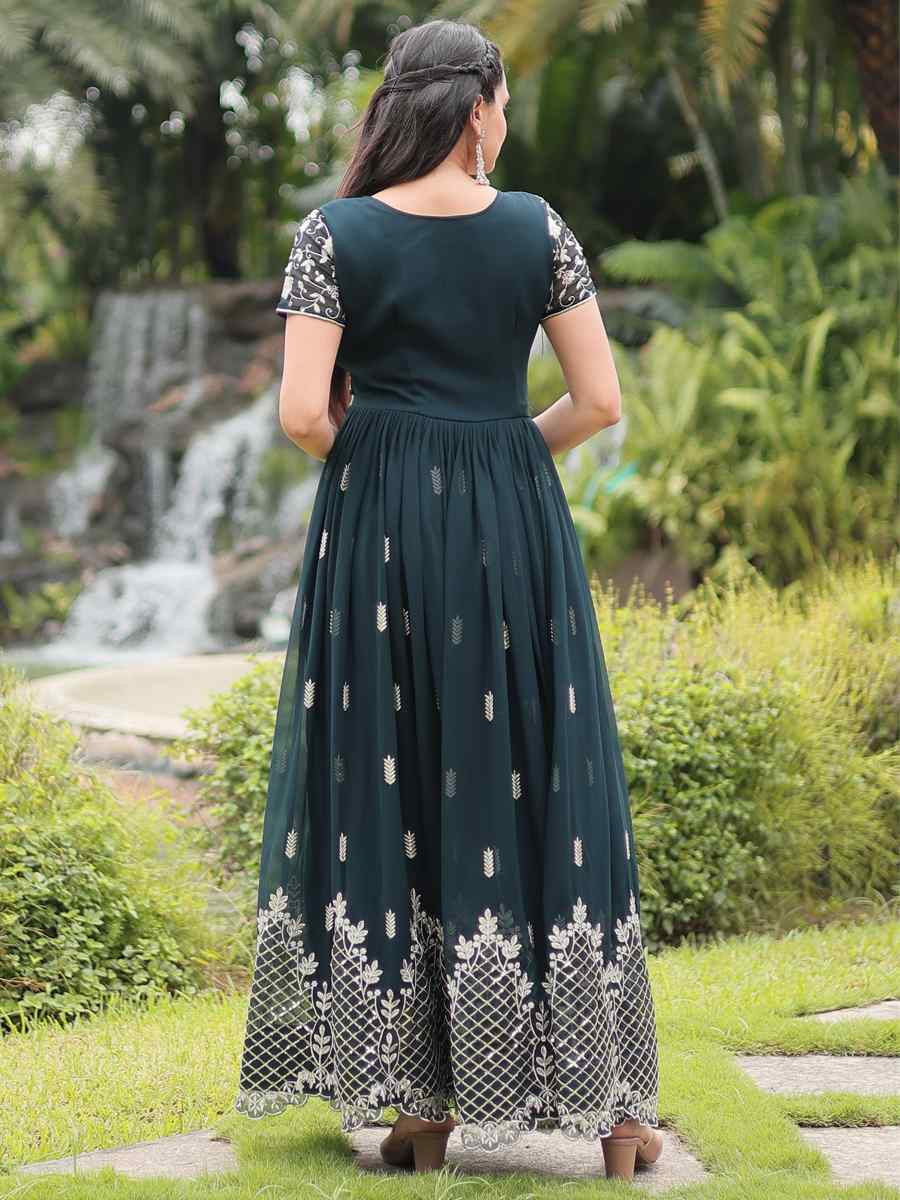 Rama Faux Blooming Embroidered Festival Casual Gown