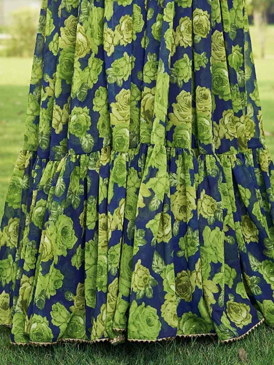 Rama Faux Blooming Printed Festival Casual Gown