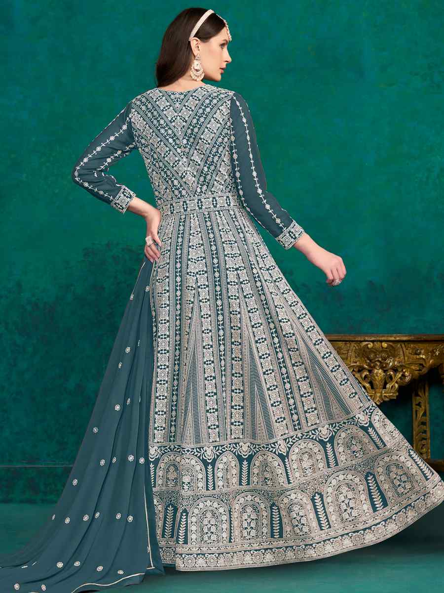 Rama Faux Georgette Embroidered Festival Wedding Anarkali Salwar Kameez