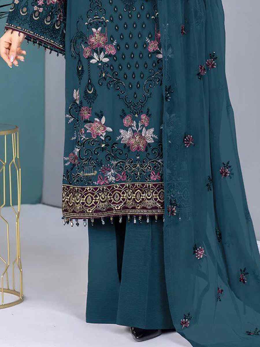 Rama Georgette Embroidered Festival Casual Pant Salwar Kameez