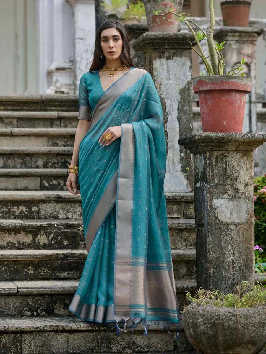 Rama Kalyani Silk Handwoven Wedding Festival Heavy Border Saree