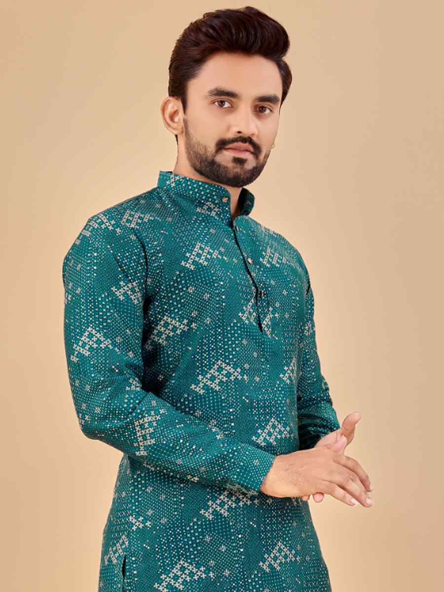 Rama Premium Soft Cotton Printed Festival Casual Kurta