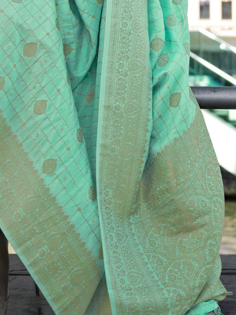 Rama Silk Handwoven Festival Wedding Heavy Border Saree