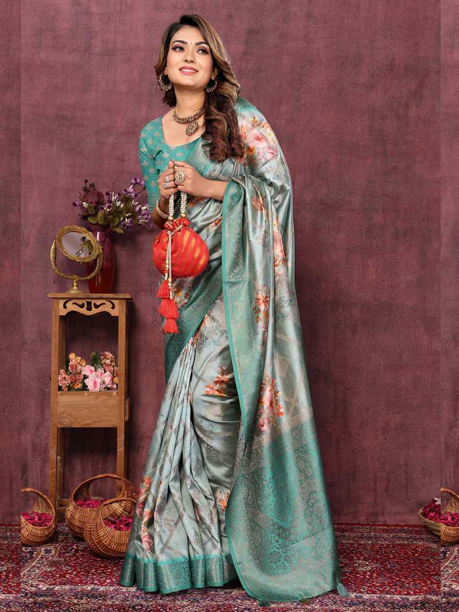 Rama Silk Handwoven Festival Wedding Heavy Border Saree