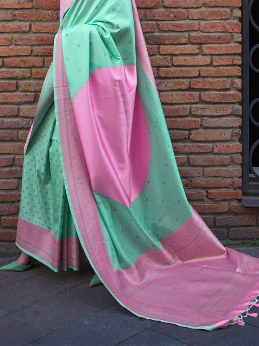 Rama Silk Handwoven Festival Wedding Heavy Border Saree