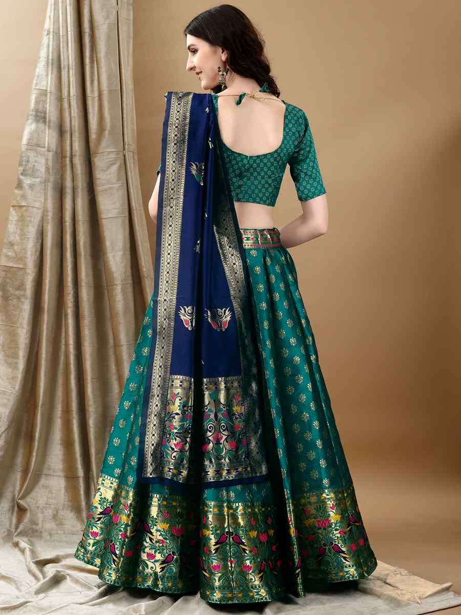 Rama Soft Silk Jacquard Embroidery Bridesmaid Wedding Heavy Border Lehenga Choli