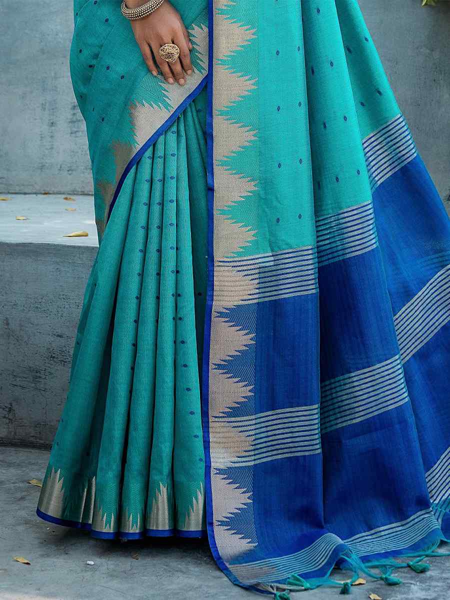 Rama Tussar Silk Handwoven Festival Casual Classic Style Saree