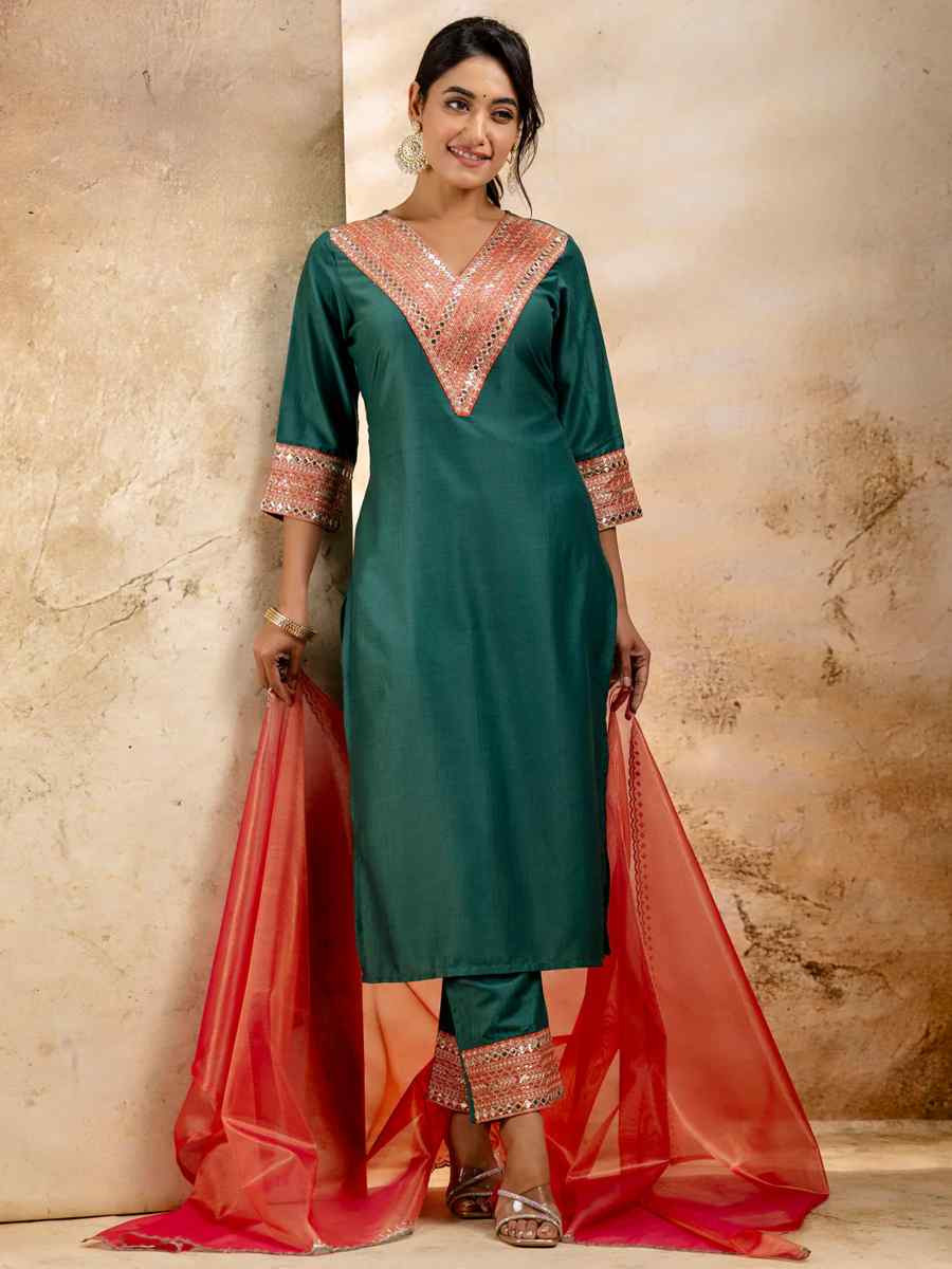 Rama Viscose Rayon Embroidered Festival Casual Ready Pant Salwar Kameez