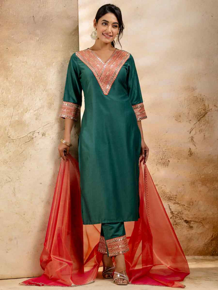 Rama Viscose Rayon Embroidered Festival Casual Ready Pant Salwar Kameez