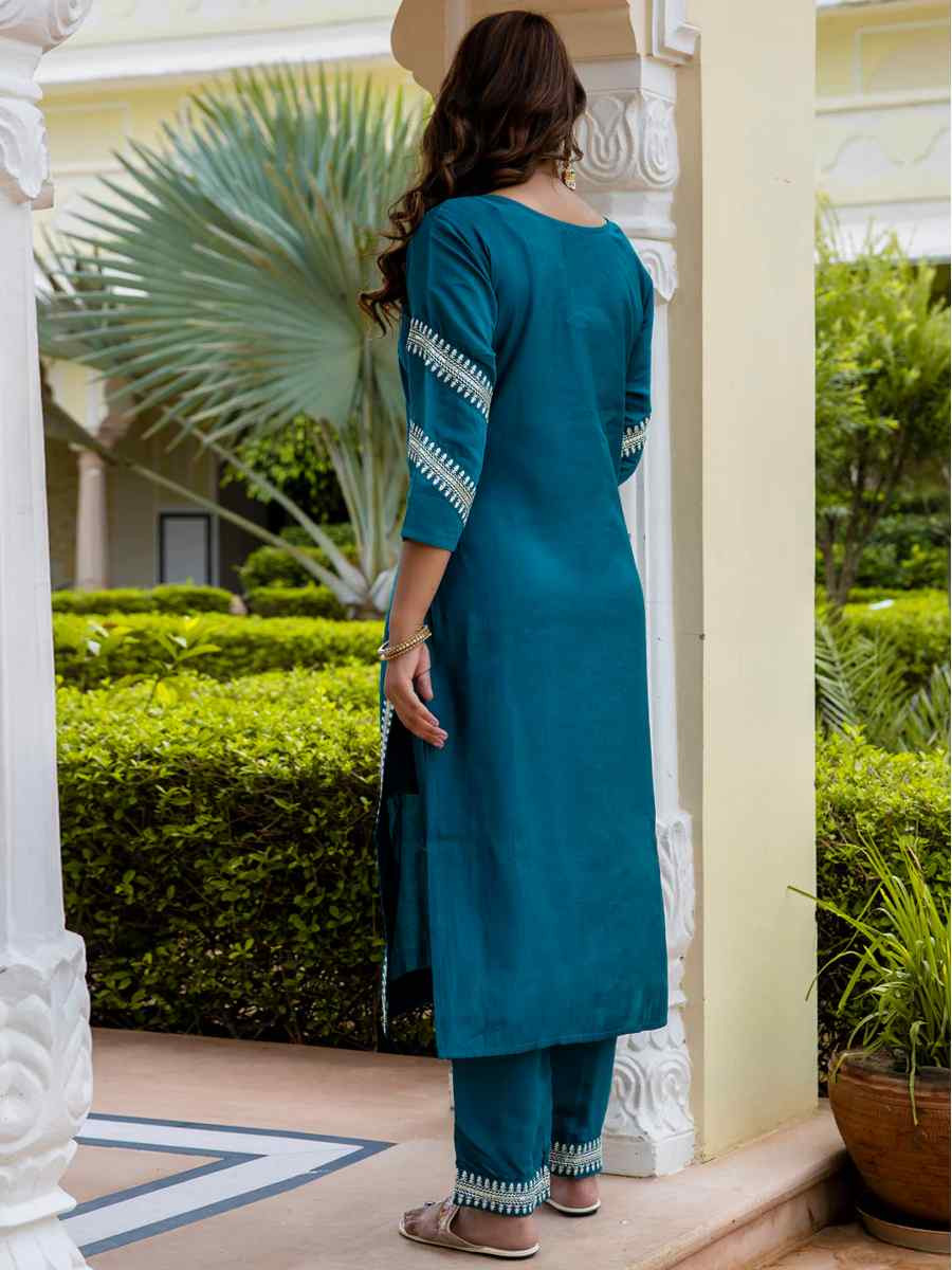 Rama Viscose Rayon Embroidered Festival Casual Ready Pant Salwar Kameez