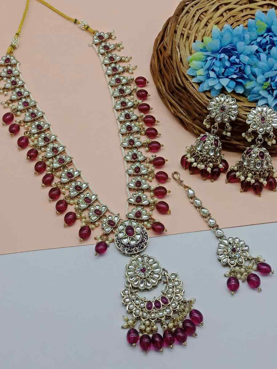 Rani Alloy Festival Wear Kundan Necklace