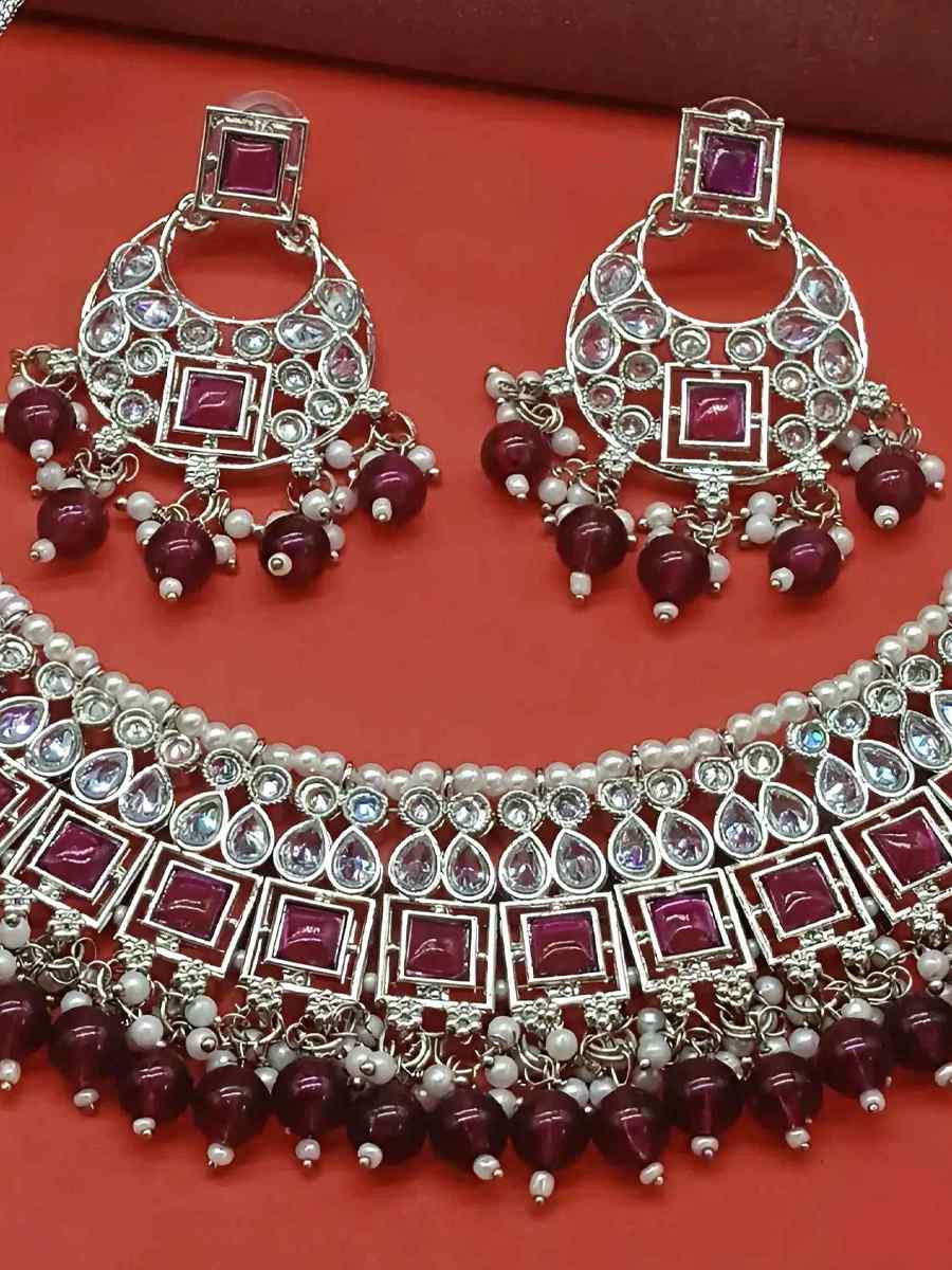 Rani Pink Alloy Festival Wear Kundan Necklace