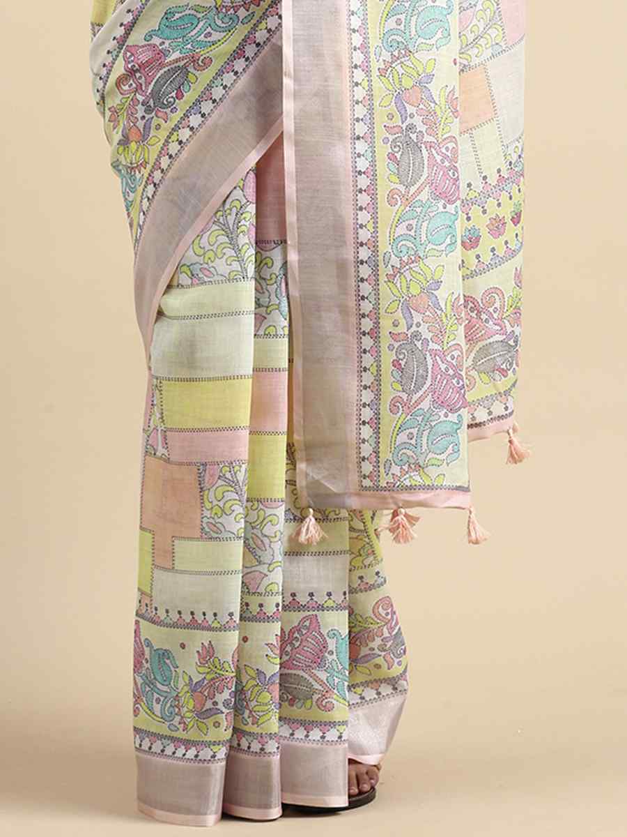 Rani Soft Pure Linen Printed Casual Festival Contemporary Saree