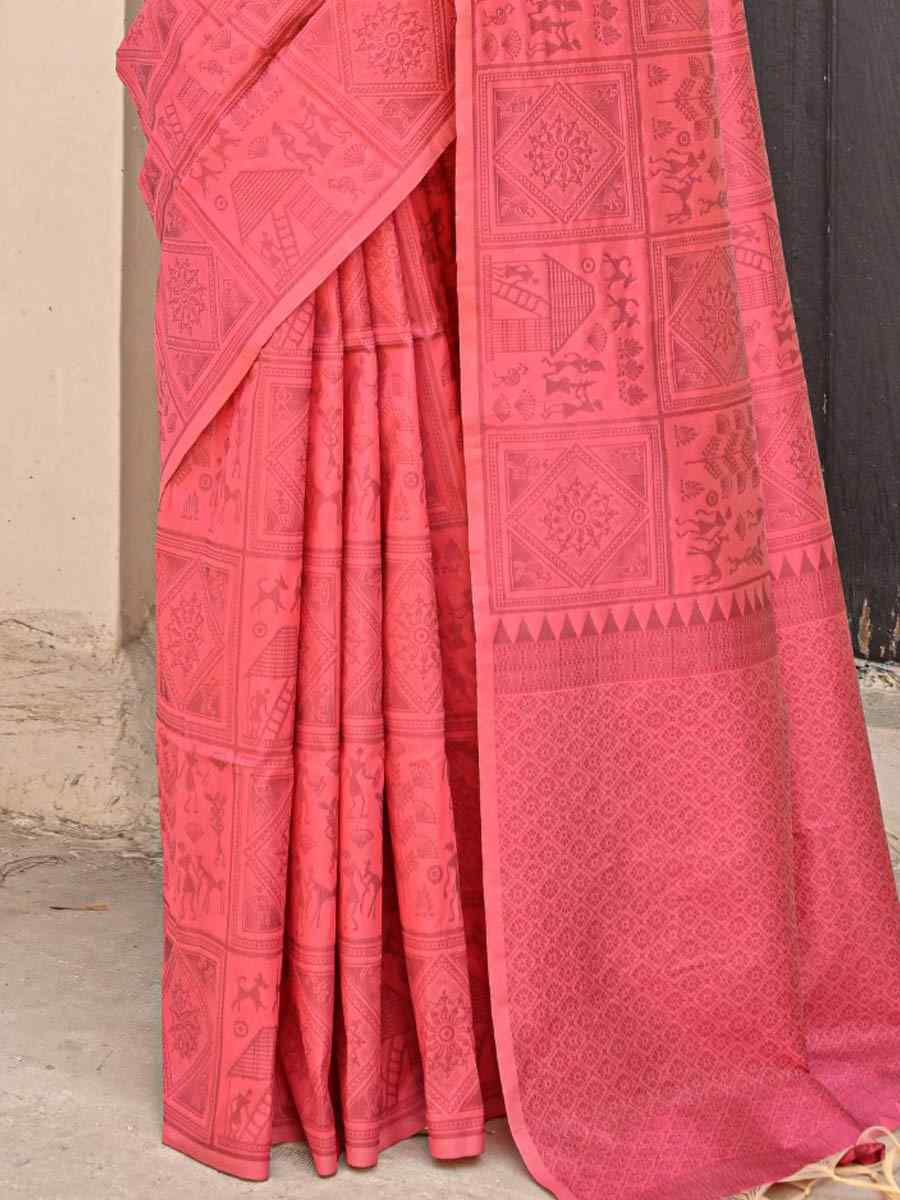 Red Kanjivaram Silk Handwoven Festival Casual Heavy Border Saree