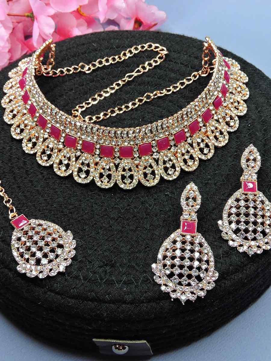 Rose Ruby Alloy Festival Wear Kundan Necklace