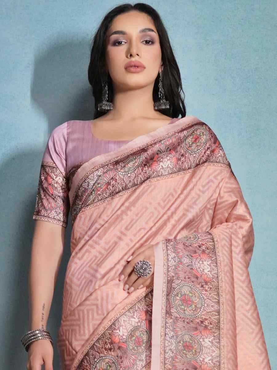 Rust Cotton Silk Handwoven Festival Wedding Heavy Border Saree