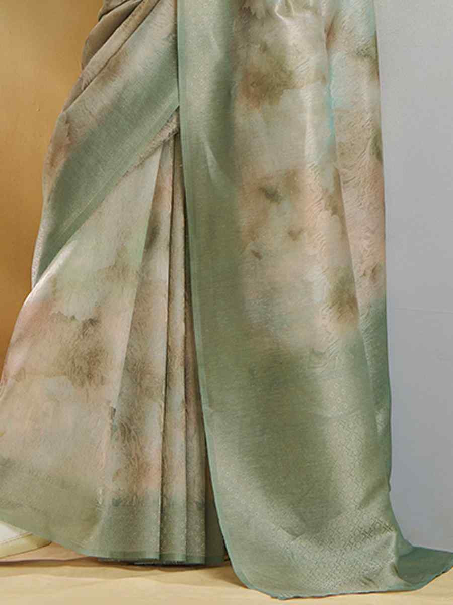 Sea Green Handloom Silk Handwoven Festival Wedding Heavy Border Saree