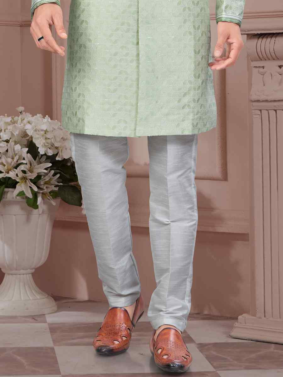 Sea Green Silk Dupion Embroidered Festival Wedding Sherwani