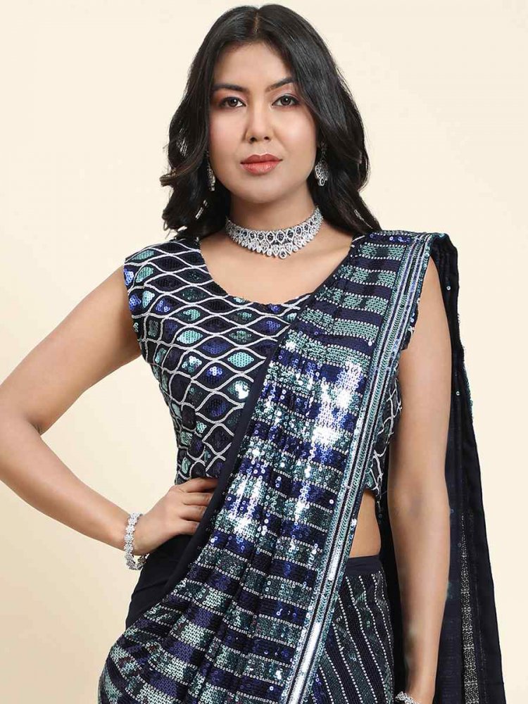 Black cocktail party Sarees