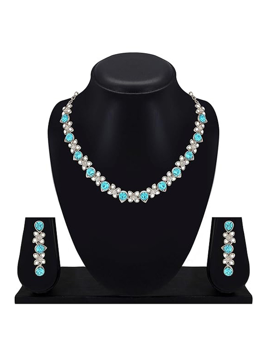 Sky Alloy Festival Wear Kundan Necklace