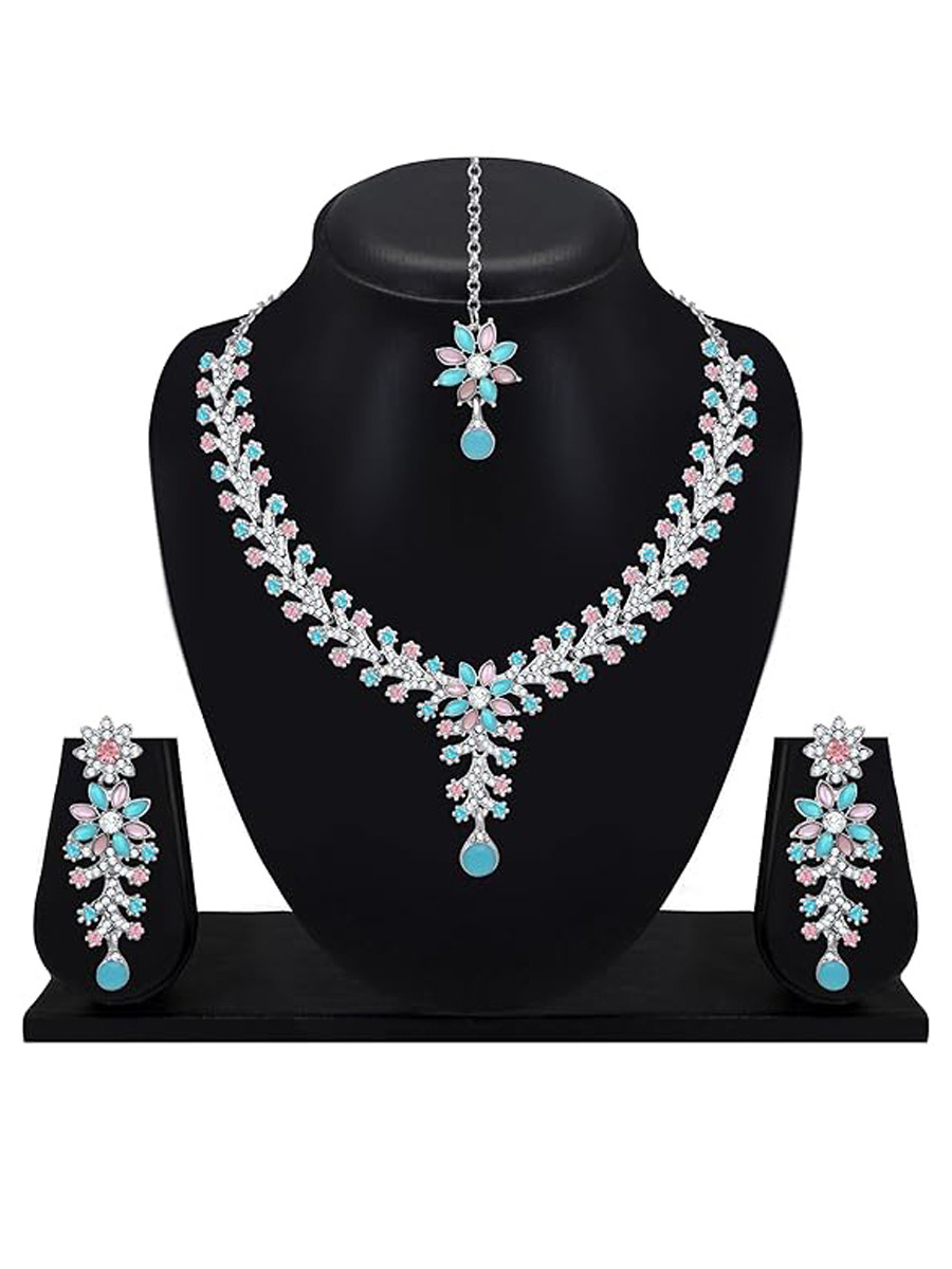 Sky Alloy Festival Wear Kundan Necklace