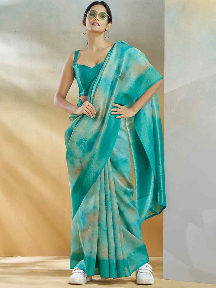 Sky Handloom Silk Handwoven Festival Wedding Heavy Border Saree