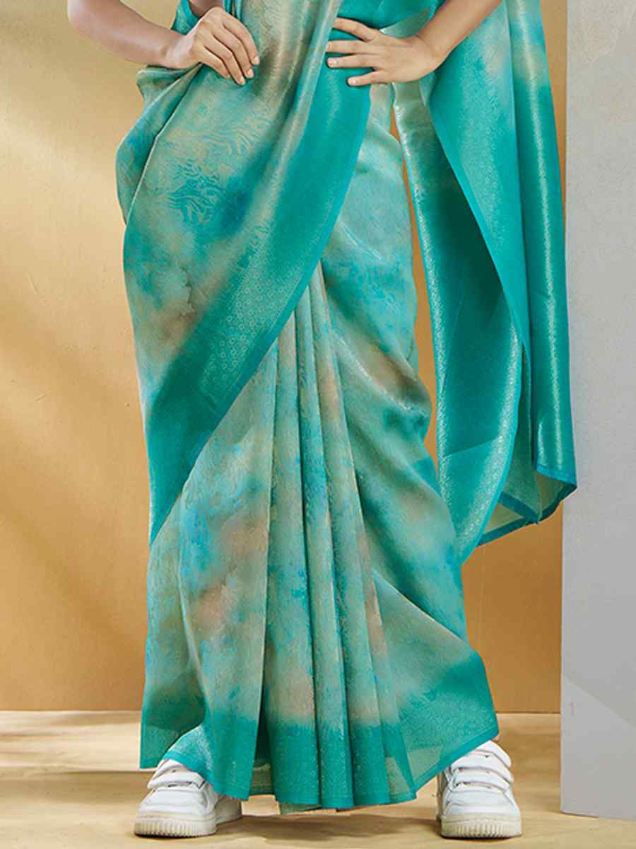 Sky Handloom Silk Handwoven Festival Wedding Heavy Border Saree