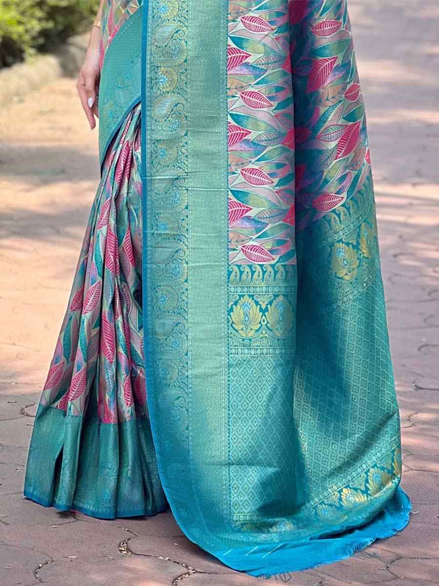 Sky Silk Handwoven Wedding Festival Heavy Border Saree