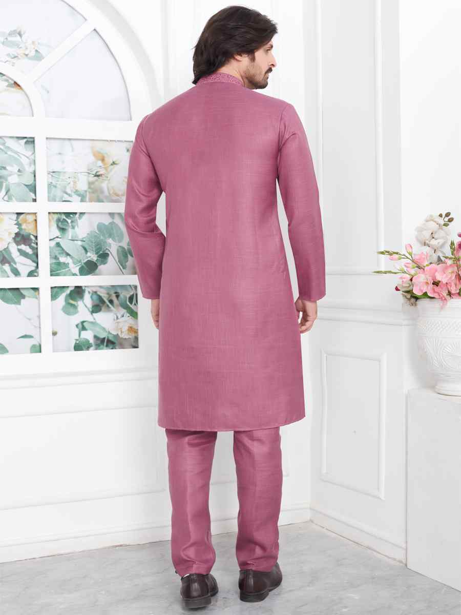 Violet Premium Linen Cotton Plain Festival Casual Kurta