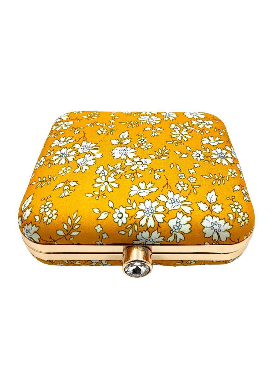 White Art Silk Festival Wear Printed Clutches