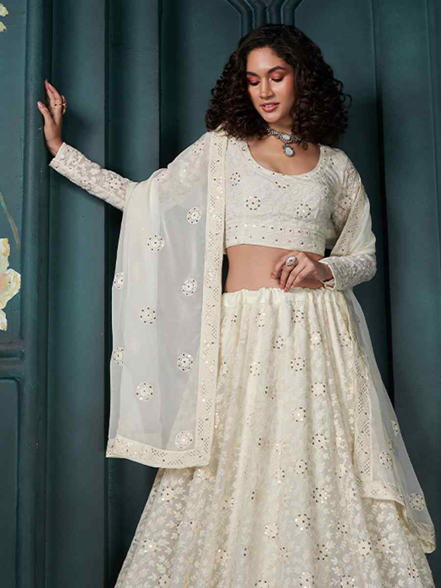 White Net Embroidered Festival Wedding Anarkali Salwar Kameez